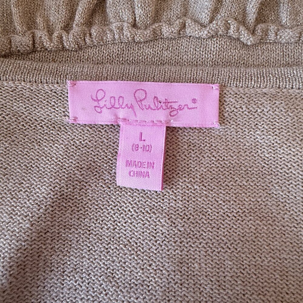 Youth Girl's L Lilly Pulitzer Gold Langley Sweater - Picture 5 of 8